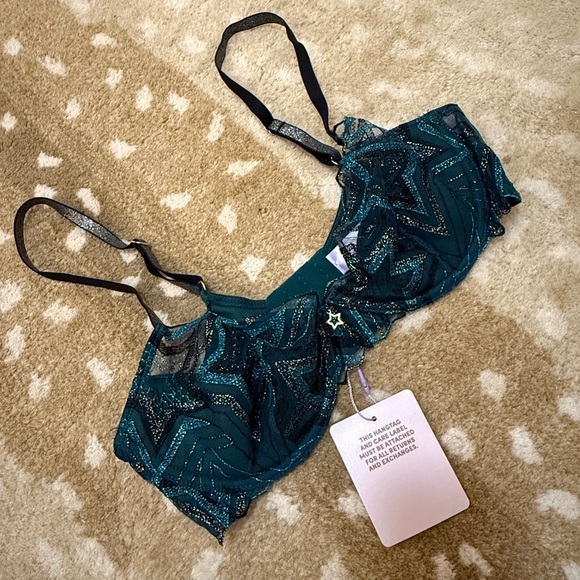 Savage X Fenty NWT Shining Star Embroidered Unlined Demi Bra women’s size 34C - Picture 11 of 13